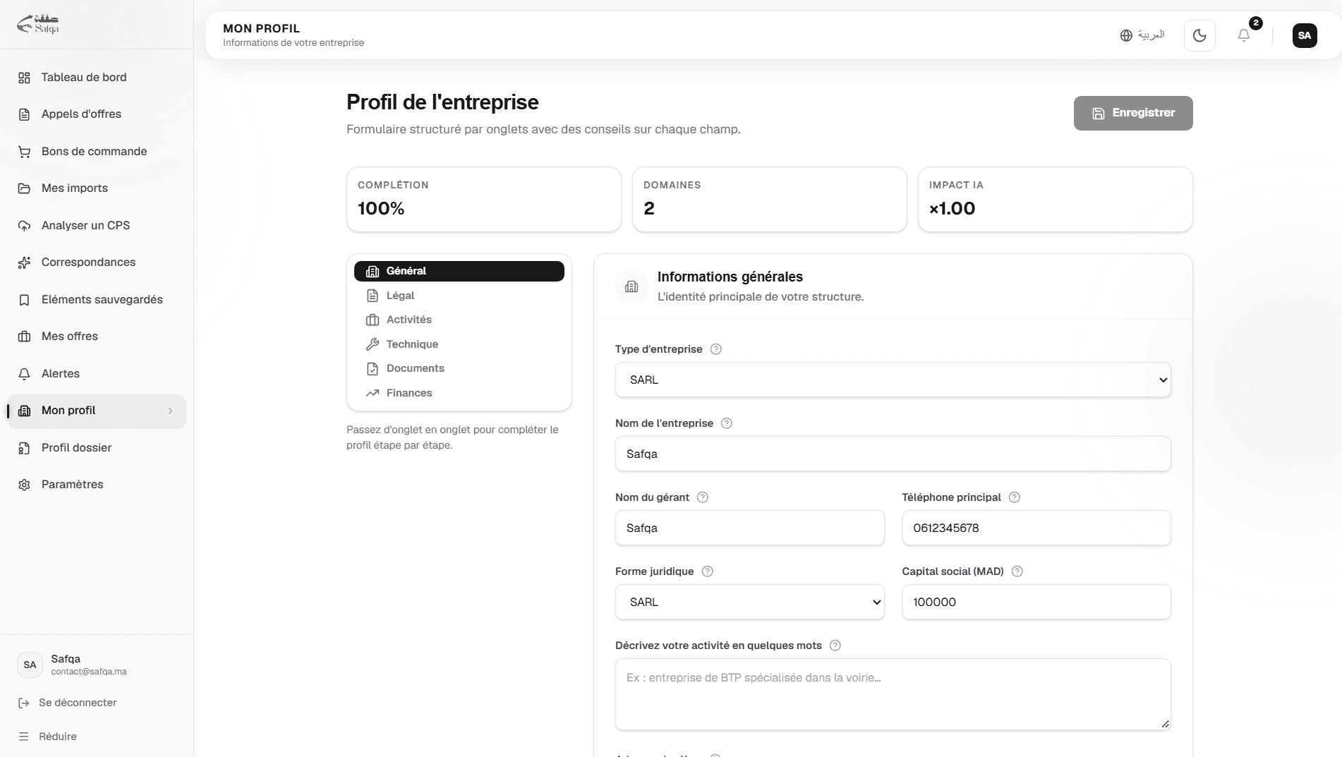 Analyse IA du marché